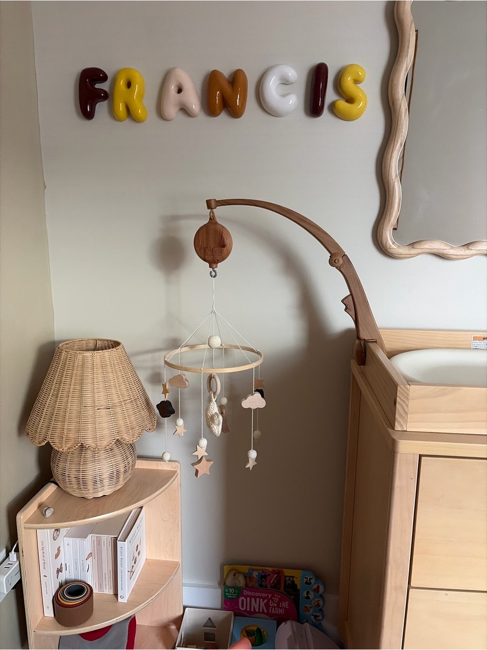 Wooden Baby Mobile with Music Box